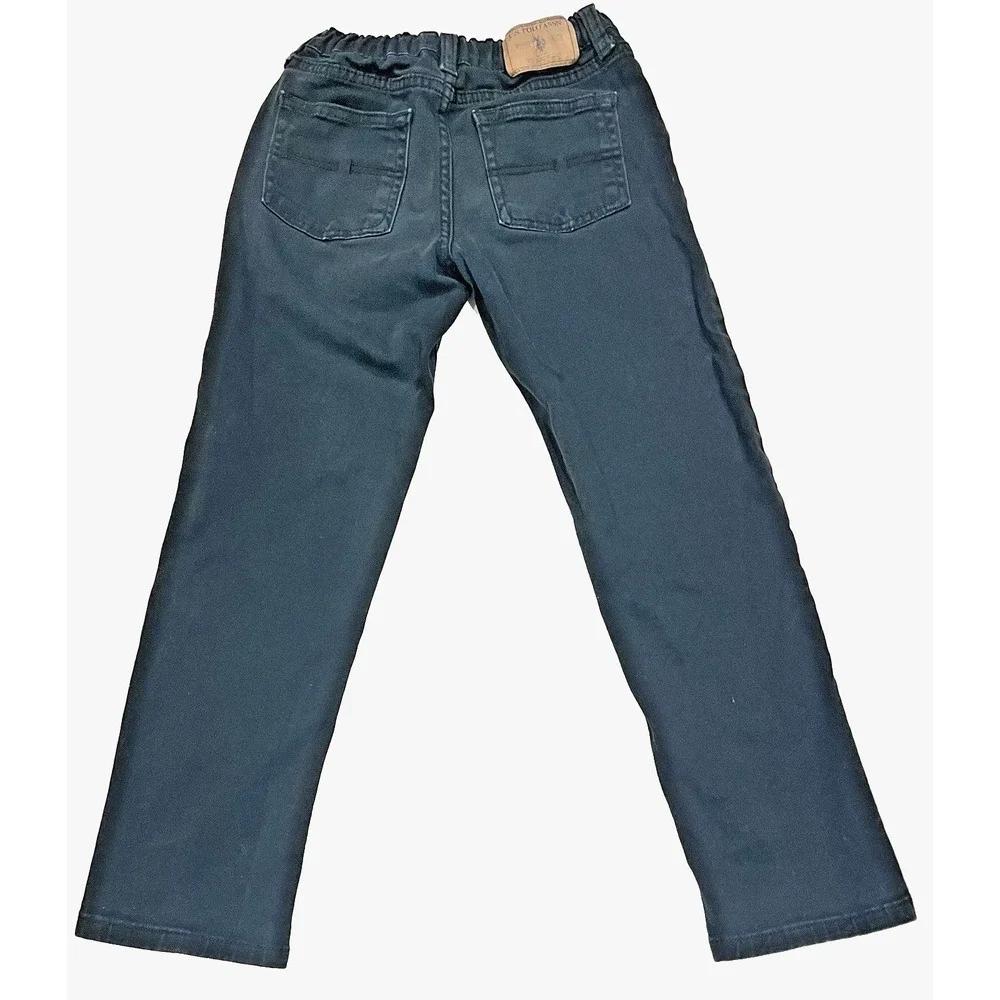 US Polo ASSN Jeans Kids Dark Wash Straight Pockets Rugby Embroidered Pony Logo 7